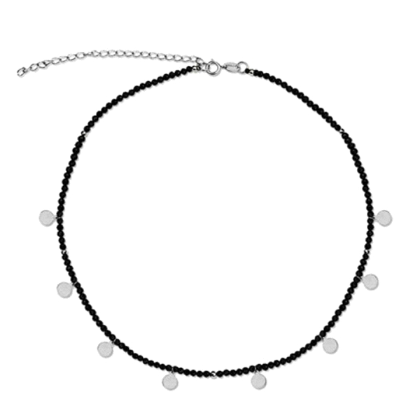 COLLAR PIEDRAS PLATA 1ª LEY 34 + 7 CM.                                                              