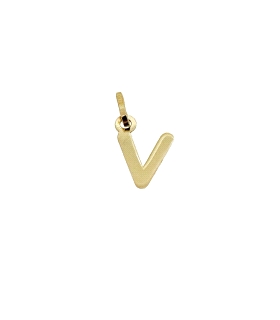 COLGANTE LETRA V ORO 18 KTES. 9 X 8 MM.                                                             