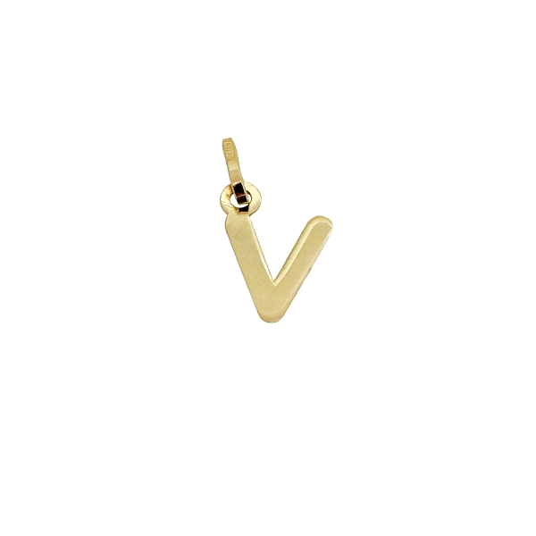 COLGANTE LETRA V ORO 18 KTES. 9 X 8 MM.                                                             