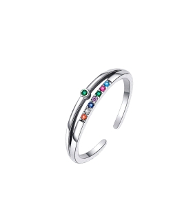 ANILLO PLATA 1ª LEY 3 MM. CIRCONITAS COL                                                            