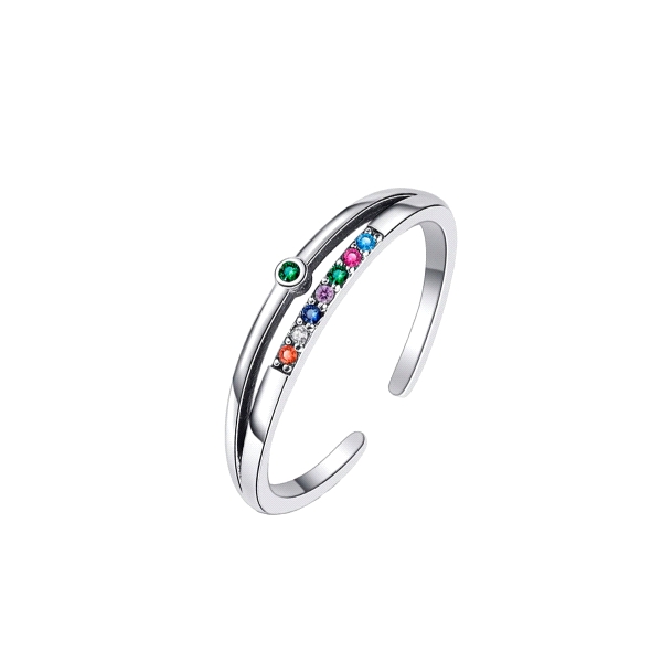 ANILLO PLATA 1ª LEY 3 MM. CIRCONITAS COL                                                            