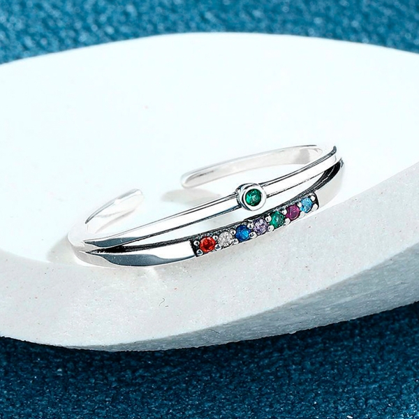 ANILLO JUVENIL PLATA 1ª LEY CIRCONITAS COLOR
