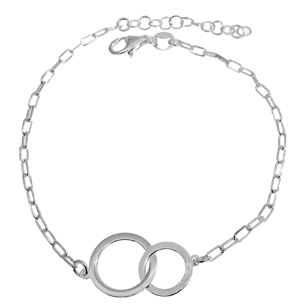 PULSERA  KARMA DOBLE CIRCULO PLATA 1ª                                                               