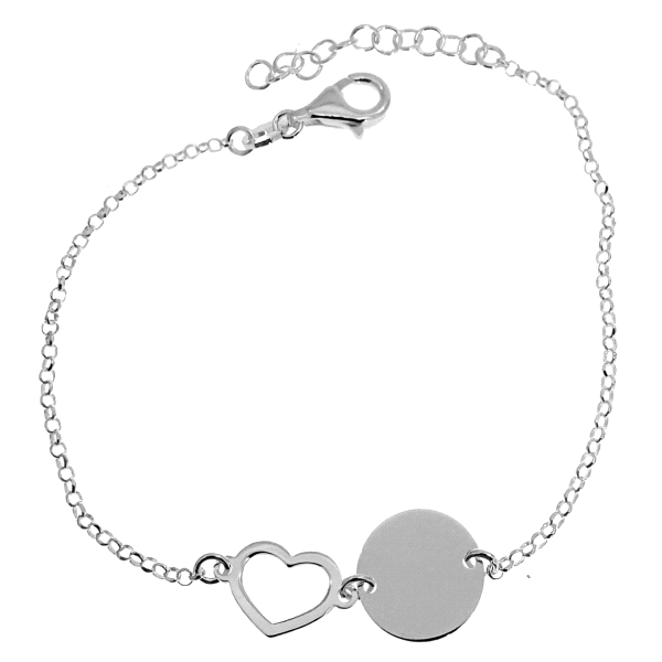 PULSERA CORAZON + DISCO BRILLO PLATA 1ª                                                             