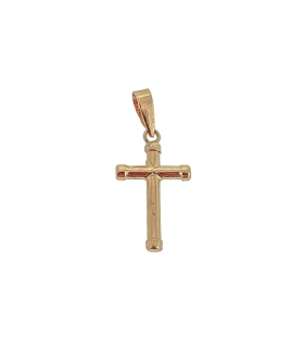 COLGANTE CRUZ SIN CRISTO ORO 18 KTES.                                                               