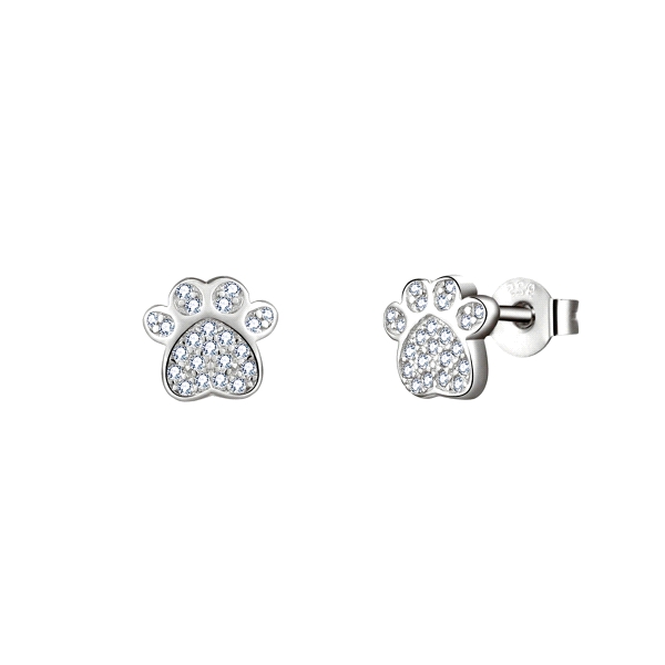 PENDIENTES HUELLA ANIMAL PLATA 1ª LEY                                                               