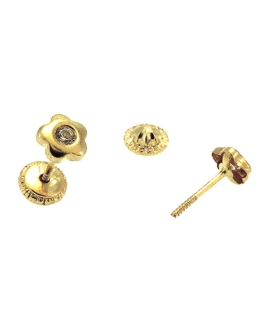 PENDIENTES FLOR ORO 18 KTES. 4.60 MM.                                                               