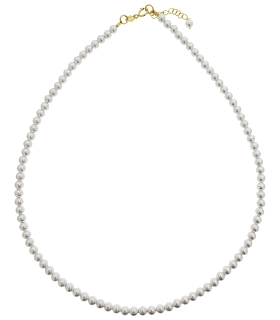 COLLAR CLASICO PERLAS SHELL PLATA 1ª LEY                                                            