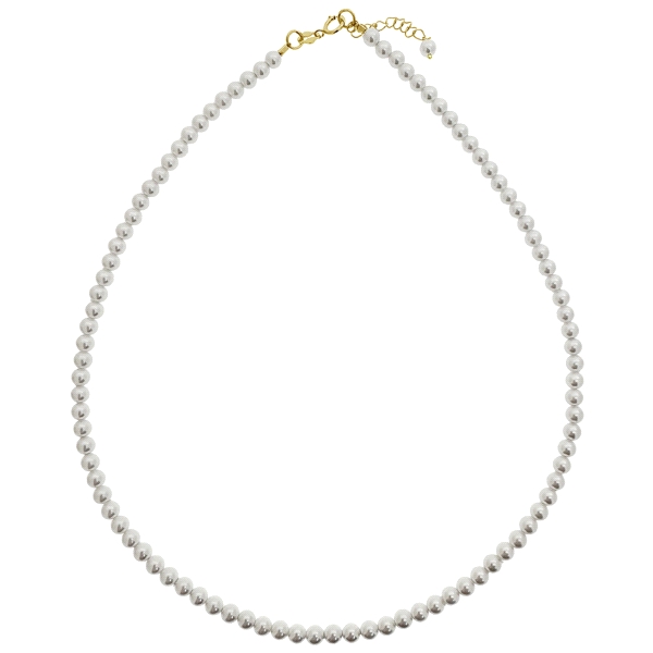 COLLAR CLASICO PERLAS SHELL PLATA 1ª LEY                                                            