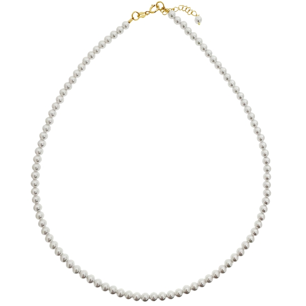 COLLAR CLASICO PERLAS SHELL PLATA 1ª LEY                                                            
