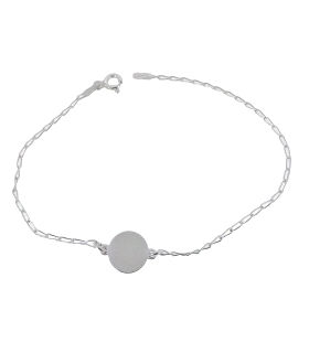 PULSERA DISCO PLATA 1ª LEY 9 X 18 CM.                                                               