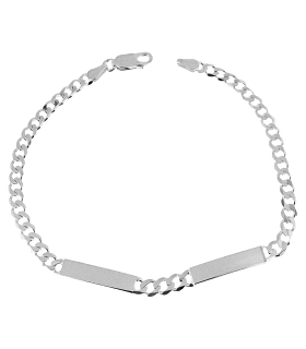 PULSERA 2 PLACAS PLATA 1ª LEY 4 X 20 CM.                                                            