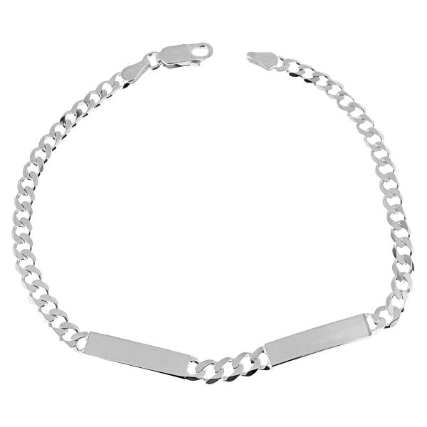 PULSERA 2 PLACAS PLATA 1ª LEY 4 X 20 CM.                                                            
