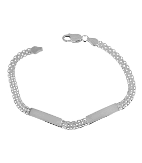 PULSERA 2 PLACAS PLATA 1ª LEY 19.50 CM.                                                             