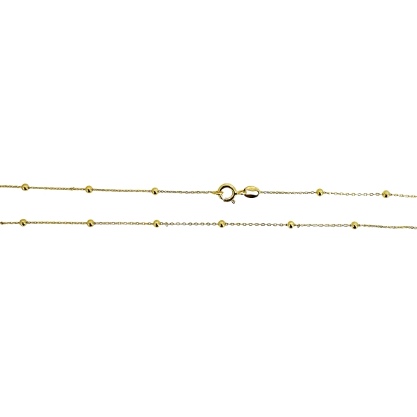 COLLAR CADENA FORZADA + BOLAS PLATA 1ª L                                                            