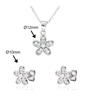 PENDIENTES FLOR CON CADENA Y COLGANTE                                                               