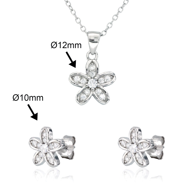 PENDIENTES FLOR CON CADENA Y COLGANTE                                                               