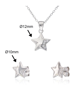 PENDIENTES ESTRELLA CON CADENA Y COLGAN                                                             