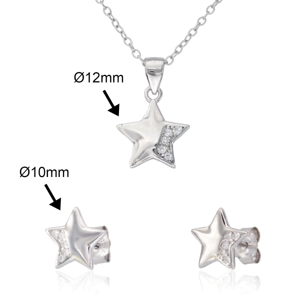 PENDIENTES ESTRELLA CON CADENA Y COLGAN                                                             