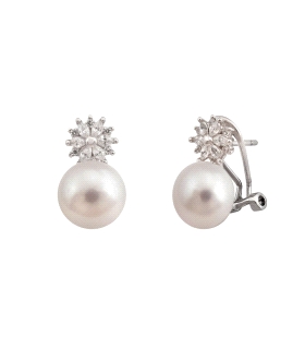 PENDIENTES PERLA TU Y YO PLATA 1ª LEY                                                               
