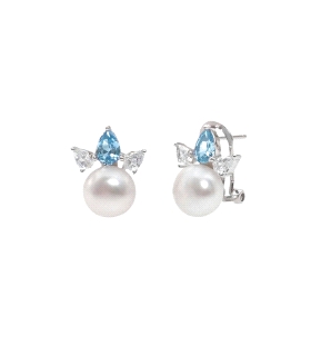 PENDIENTES PERLA TU Y YO PLATA 1ª LEY                                                               