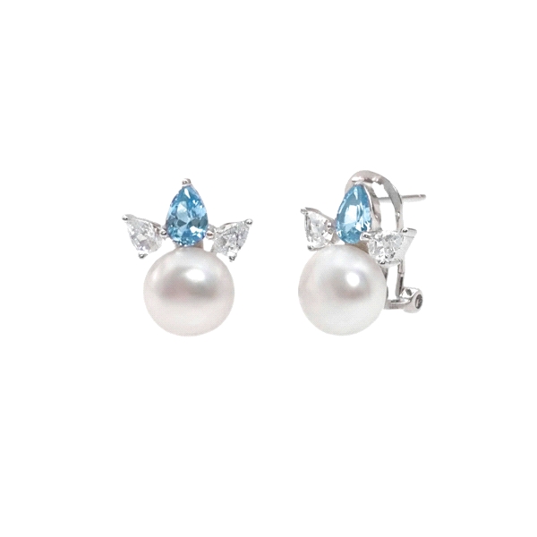 PENDIENTES PERLA TU Y YO PLATA 1ª LEY                                                               
