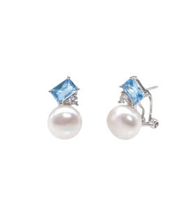 PENDIENTES PERLA TU Y YO PLATA 1ª LEY                                                               