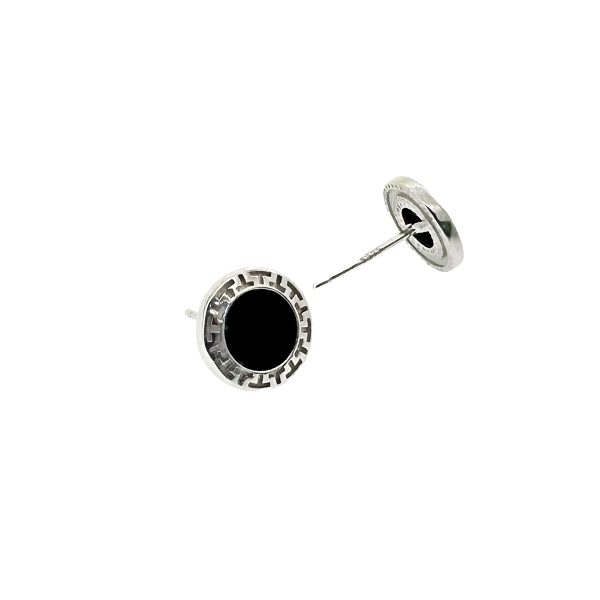 PENDIENTES ONIX PLATA 1ª LEY 10 MM.                                                                 