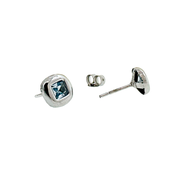 PENDIENTES UNISEX AGUA MARINA ORO 18 KTE                                                            