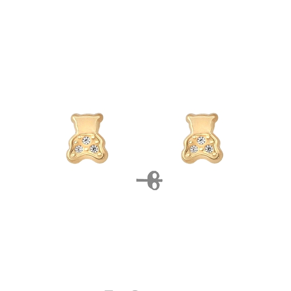 PENDIENTES OSITO PLATA 1ª LEY CHAPADO OR                                                            