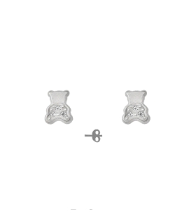PENDIENTES OSITO PLATA 1ª LEY 6 X 5 MM.                                                             