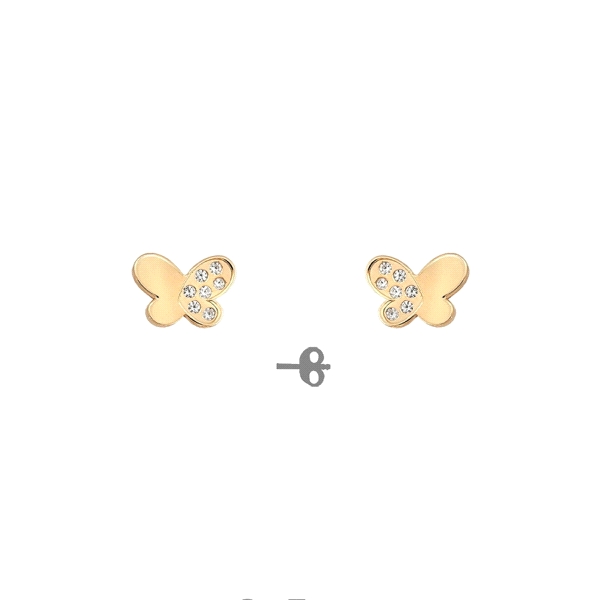 PENDIENTES MARIPOSA PLATA 1ª LEY CHAPADA                                                            