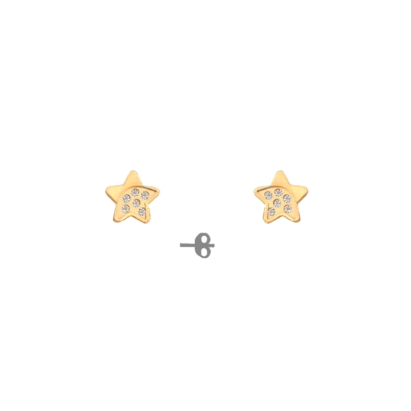 PENDIENTES ESTRELLA PLATA 1ª LEY CHAPADA                                                            