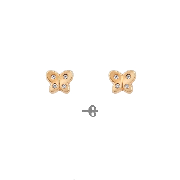 PENDIENTES MARIPOSA PLATA 1ª LEY CHAPADA                                                            