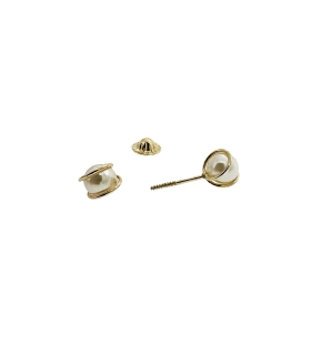 PENDIENTES PERLAS  ORO 18 KTES. 5 MM.                                                               