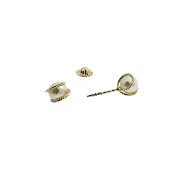 PENDIENTES PERLAS  ORO 18 KTES. 5 MM.                                                               