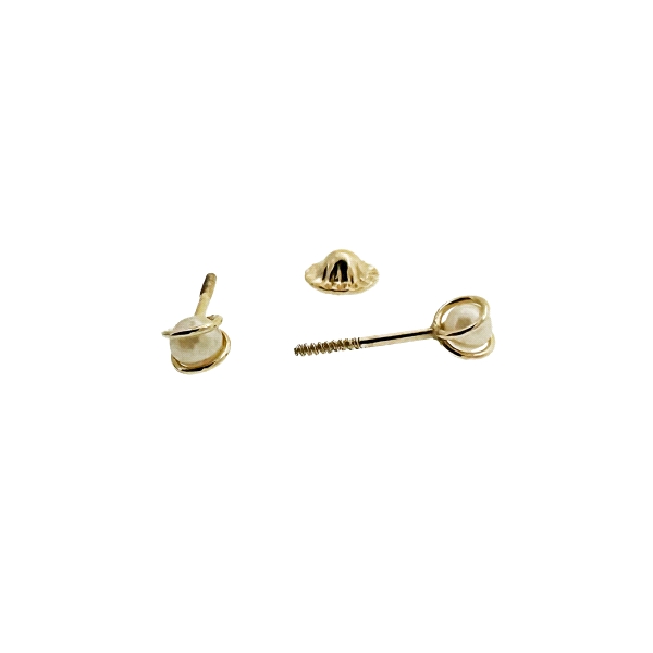 PENDIENTES PERLAS  ORO 18 KTES. 3 MM.                                                               