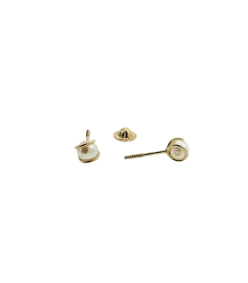 PENDIENTES PERLAS  ORO 18 KTES. 4 MM.                                                               