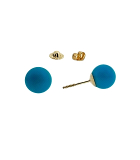 PENDIENTES TURQUESAS NATURALES ORO 18 KI                                                            