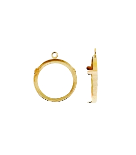 CERCO MONEDA ORO 18 KTES. 18 MM 3 GARRAS                                                            