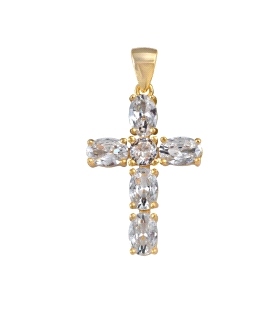 COLGANTE CRUZ PLATA 1ª LEY CHAPADA 24 X                                                             