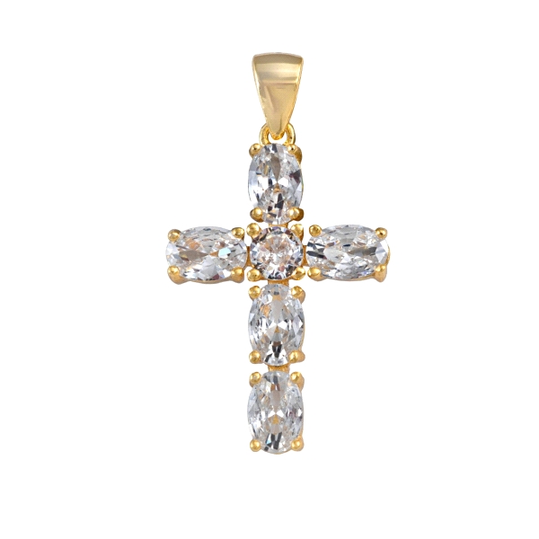 COLGANTE CRUZ PLATA 1ª LEY CHAPADA 24 X                                                             