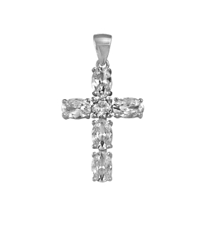 COLGANTE CRUZ PLATA 1ª LEY 24 X 16 MM.                                                              