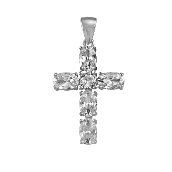COLGANTE CRUZ PLATA 1ª LEY 24 X 16 MM.                                                              