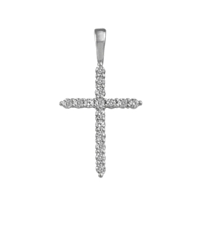 COLGANTE CRUZ PLATA 1ª LEY 22 X 16 MM.                                                              