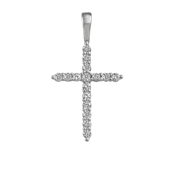 COLGANTE CRUZ PLATA 1ª LEY 22 X 16 MM.                                                              