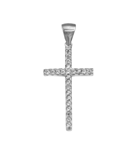 COLGANTE CRUZ PLATA 1ª LEY 25 X 15 MM.                                                              
