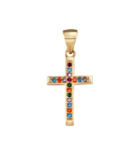 COLGANTE CRUZ PLATA 1ª LEY CHAPADA 19 X                                                             