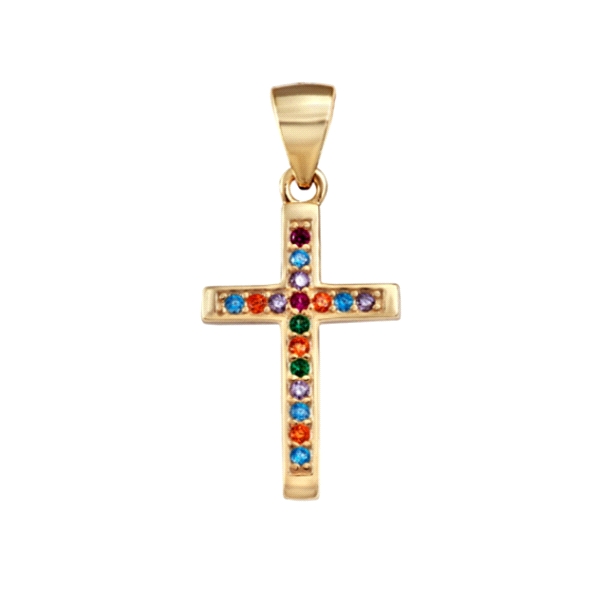 COLGANTE CRUZ PLATA 1ª LEY CHAPADA 19 X                                                             