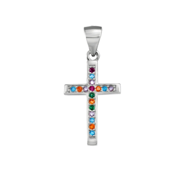 COLGANTE CRUZ PLATA 1ª LEY 19 X 13 MM.                                                              